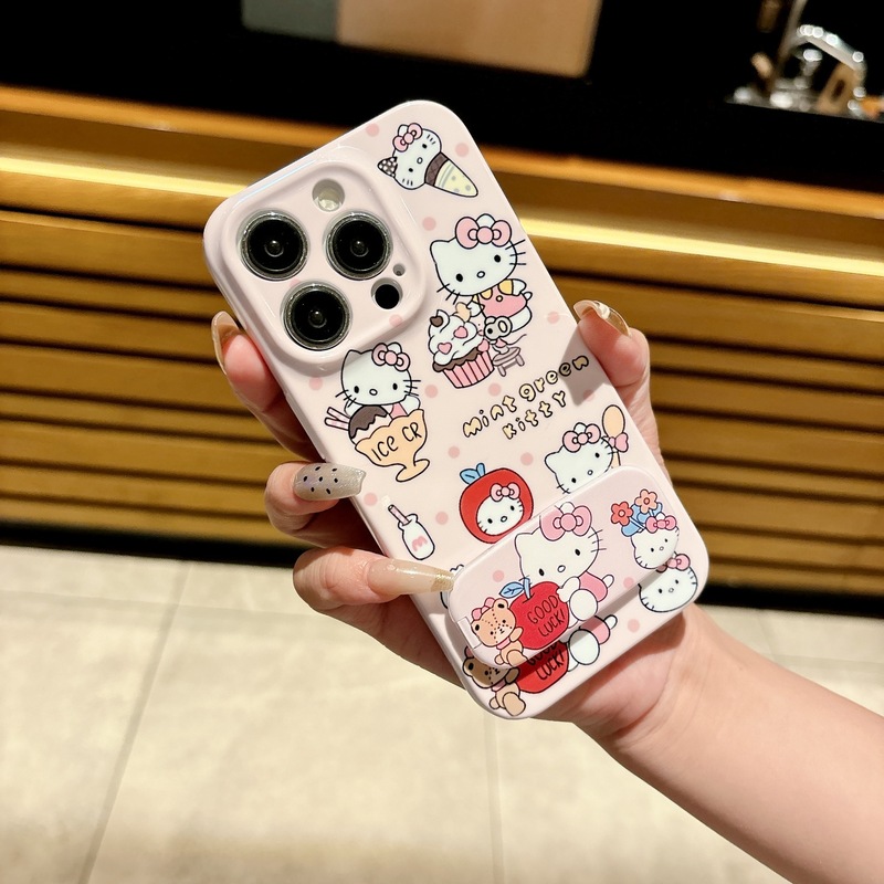 波点雪糕Kitty支架适用IPhone16promax手机壳15菲林14pro镜子1312|undefined