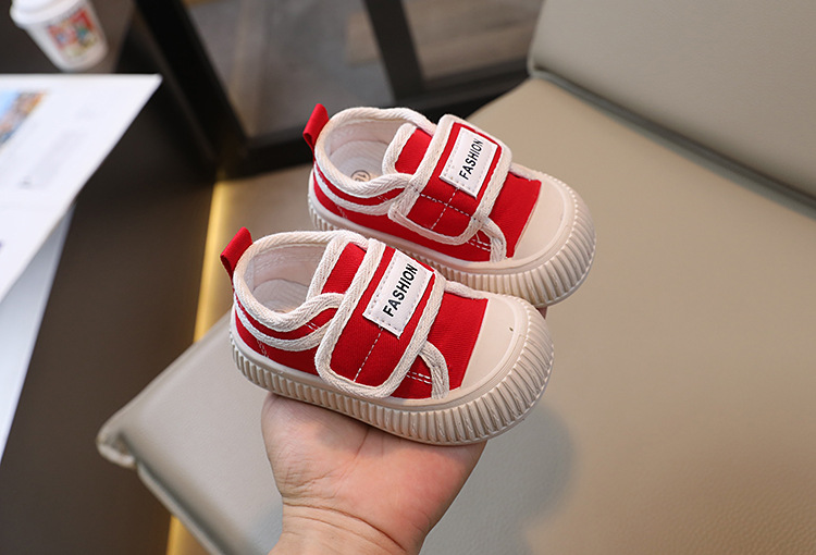 2024 Vår och höst Barncanvas Pojkar Casual Shell Head Girls Cookie Mjuk sula Babyskor_voghion.com