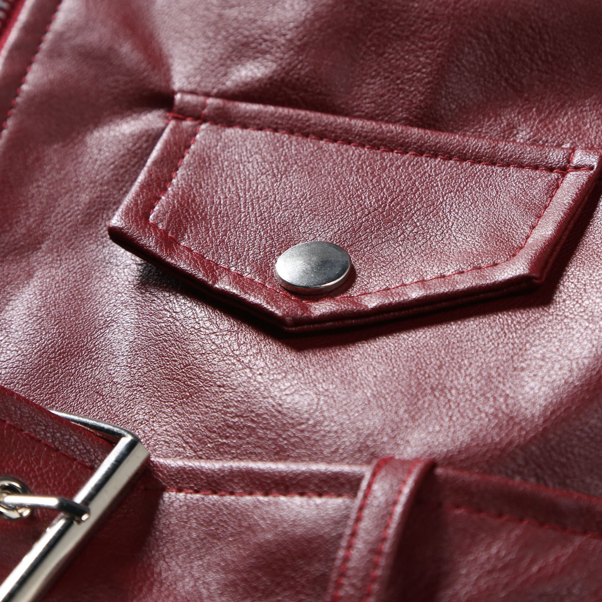 Men's Slim Fit Leather Jacket Lapel Biker Style For Autumn Winter_voghion.com