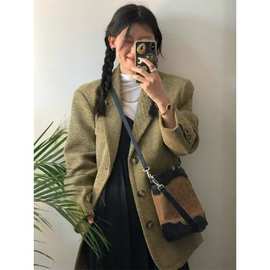 短款西装呢子大衣女2024秋冬季新款毛呢外套高级感小个子厚韩系