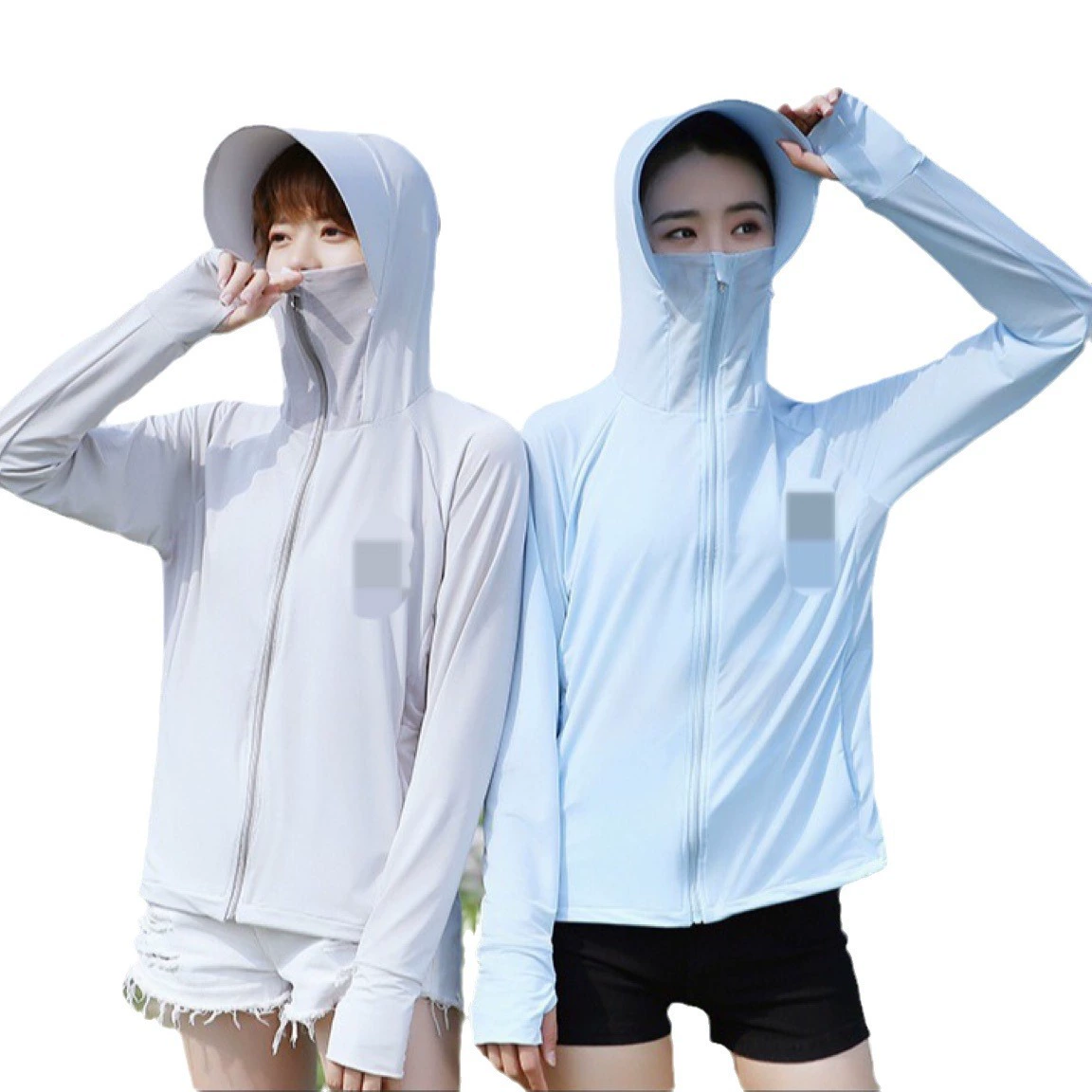 Silk summer sun protection clothing, light and thin long-sleeve, UV protection
