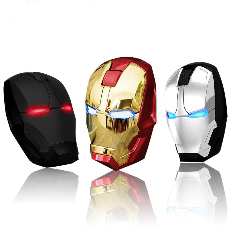 En stock ratón inalámbrico Mute acero Warman Notebook juego Oficina Hogar personalizado creativo luminoso Marvel