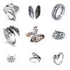 Retro one size ring, set, accessory, European style, punk style, wholesale