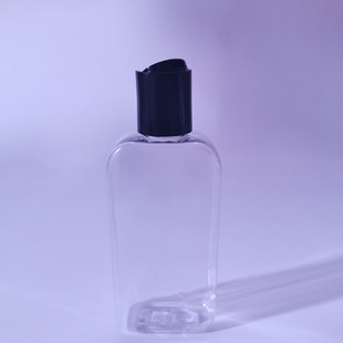 100ml Disinfectant Gel Flat Bottle Qianqiu Cover Pet Transparent Portable Glycerin Bottle Hand Cream Bottle Aluminum Cover