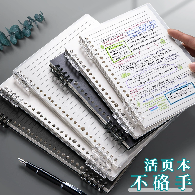 Loose-Leaf Notebook, Removable Cover, Multi-Size A5·B5·A4, Lined/Grid/Plain