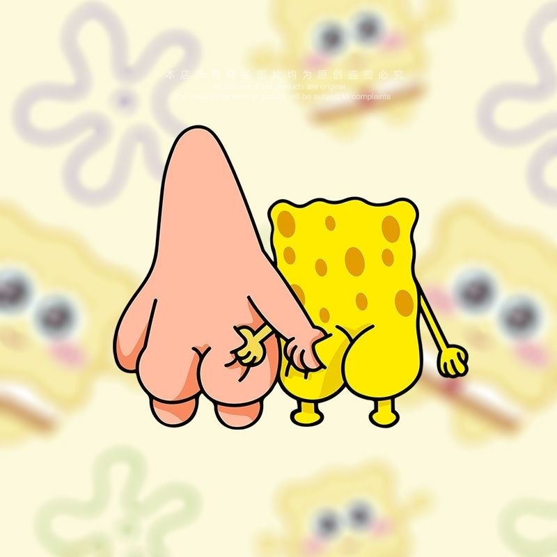 Spongebob Good Friends Big Star Creative Fun Cartoon Car Body Scratch Covering Glass Decorative Car Sticker