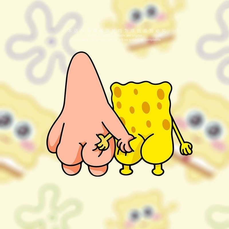 Spongebob Horsoor Friends Star Creative Cartoon Cartoon Cцарапать тело, чтобы покрыть стекло декоративная наклейка автомобиля