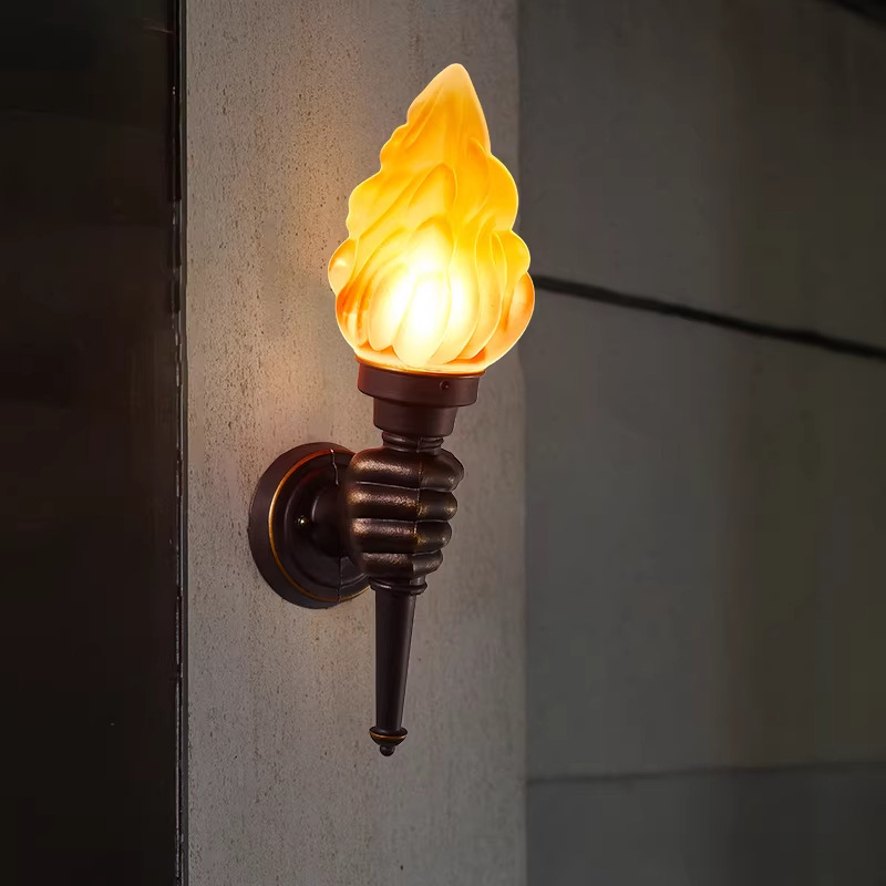 Outdoor Waterproof Wall Lamp, Retro Torch Lamp, European-Style Garden Decorative Lamp, Outdoor Balcony Aisle Torch, Electric Torch Outdoor Waterproof Wall Lamp, Retro Torch Lamp, European-Style Garden Decorative Lamp, Outdoor Balcony Aisle Torch, Electric Torch
