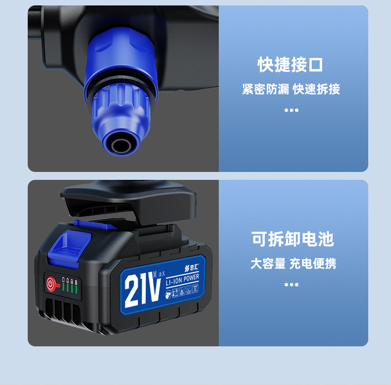 21St-Century Cross-Border New Model 3-in-1 Wireless Car Washer High-Pressure Water Gun Storm Charging High-Power Vacuum Cleaner