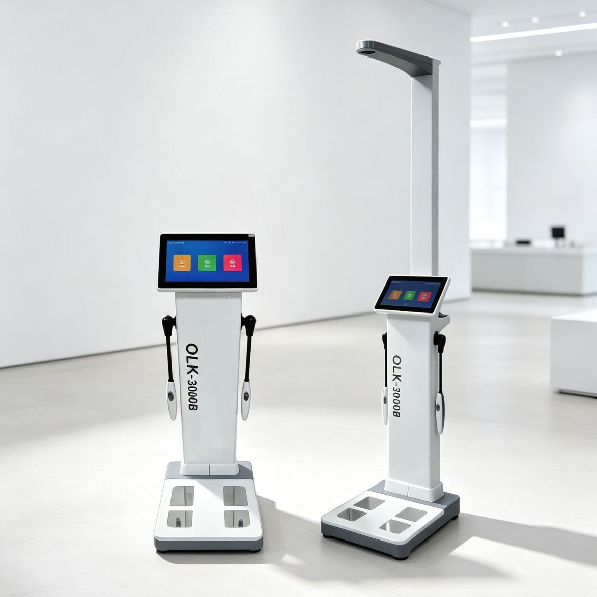 Guokang Human Body Composition Analyzer, model OLK-3000B, is suitable for use in gyms and school health centers