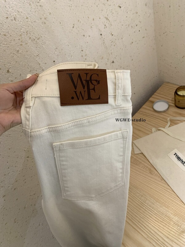 WGWE7360十三行女装2025秋装新款微喇叭牛仔裤高腰长裤直筒阔腿裤|undefined