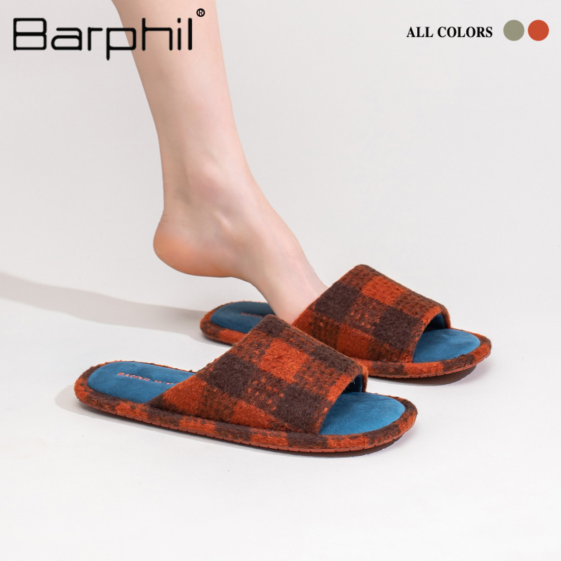Barphil拖鞋情侣2025秋冬新款一字拖室内家居舒适透气静音防滑|undefined