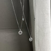 Necklace with letters, advanced small design chain for key bag , silver 925 sample, 2021 years, light luxury style