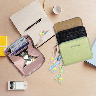 Japanese-Style Short Women's Coin Purse Cross-Border Colorful Beaded Simple Compact Portable Large Capacity Wallet