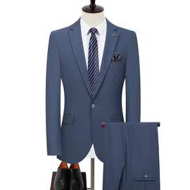 品牌男士羊毛西服套装商务白领4S店工作服男装时尚三件套新郎礼服