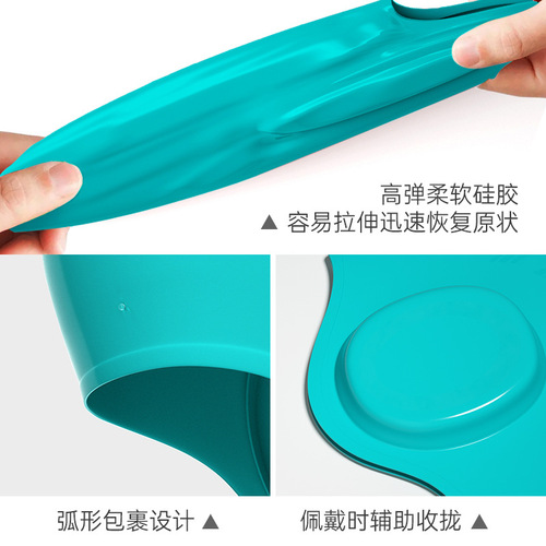 wave new professional swimming pool silicone swimming cap for adults and children for men and women waterproof solid color long hair ear protection swimming cap