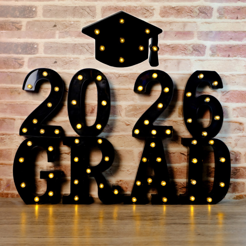 Luces LED con letras para fotos de graduación 2026, accesorios de decoración para fiestas, luces para la temporada de graduación, gorro de licenciado image 11