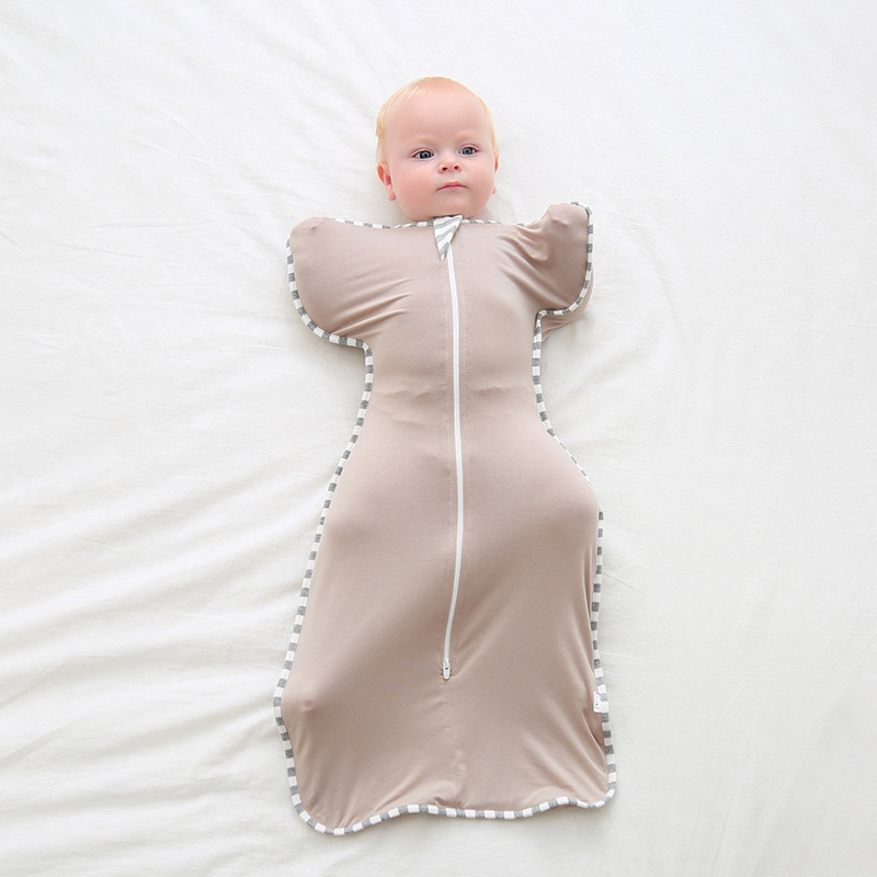 Cross-border new bamboo fiber baby jumpsuit newborn kick quilt Baby Swaddling zipper bag leg baby sleeping bag