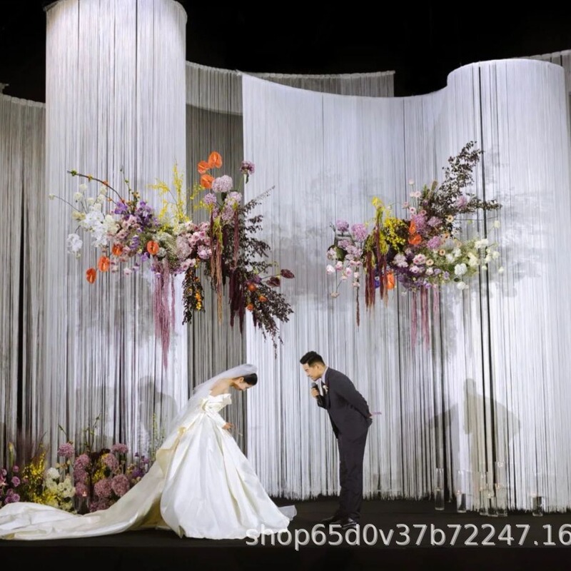 Wire Curtain Wedding Decoration Korean-style Multi-size Style Wedding Encryption Tassel Household Living Room Partition Curtain Porch Decoration Wire Curtain Wedding Decoration Korean-style Multi-size Style Wedding Encryption Tassel Household Living Room Partition Curtain Porch Decoration