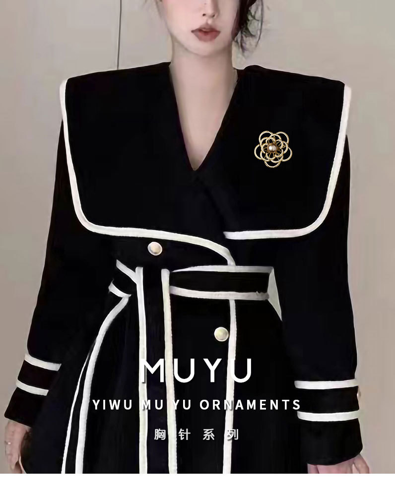 时尚优雅镂空花朵胸针小众轻奢风高级感花卉别针新品