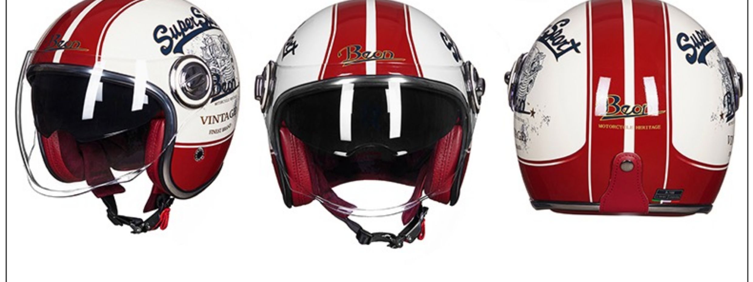Motorcycle Helmet Harley Double Lens Electric Bike Retro Half Helmet