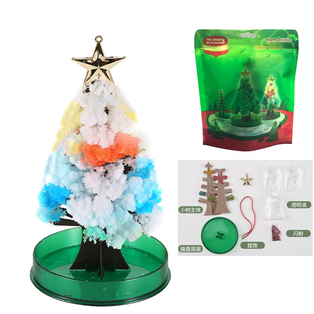 Magic crystallizing Christmas tree, colorful tabletop decor, water‑activated bloom, large size