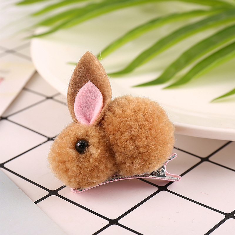 다크 브라운 토끼 머리핀