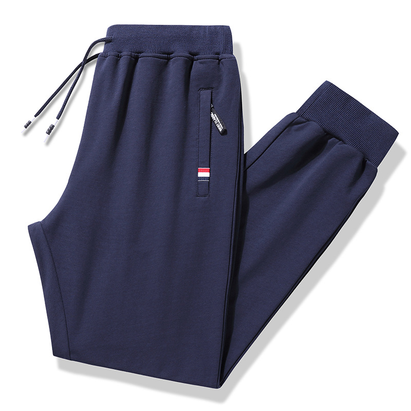 Pantalones casuales de algodón puro de talla extra grande para hombre, estilo delgado, pantalones jogger de talla grande, pantalones largos extragrandes de exportación, pantalones deportivos de moda para hombre. image 5