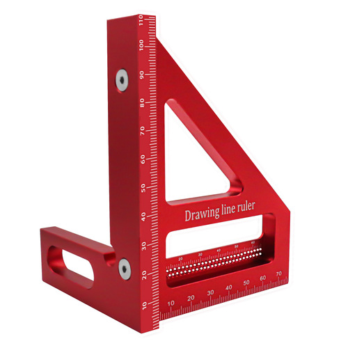 Newly upgraded triangular hole ruler, woodworking marking ruler, right-angle ruler, angle ruler, scriber, angler, aluminum alloy ruler
