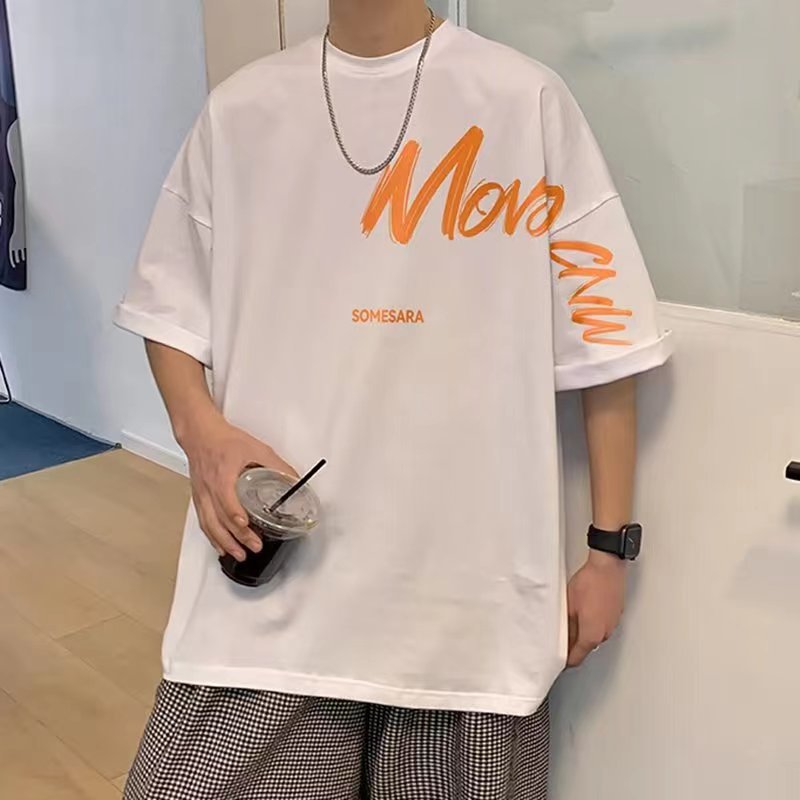 Klein azul Camiseta de manga corta de los hombres de verano suelta nicho de la moda nacional media manga ins marca de moda calle más tamaño camiseta