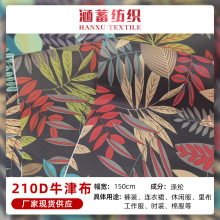 210D牛津布服装布野营帐篷箱包时装棉服工作服布防风里布印花款