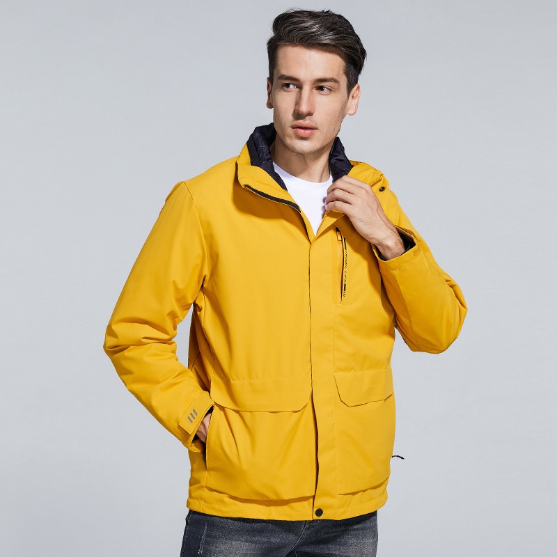 Trajes de invierno de dos piezas para hombres y mujeres al aire libre trajes de montaña 3 - en - 1 desmontables revestimiento a prueba de viento abrigo de moda