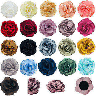 5cm Korean style gabardine fried edge flower satin baked edge rose three-dimensional fabric wedding jewelry accessories shoes and hats corsage