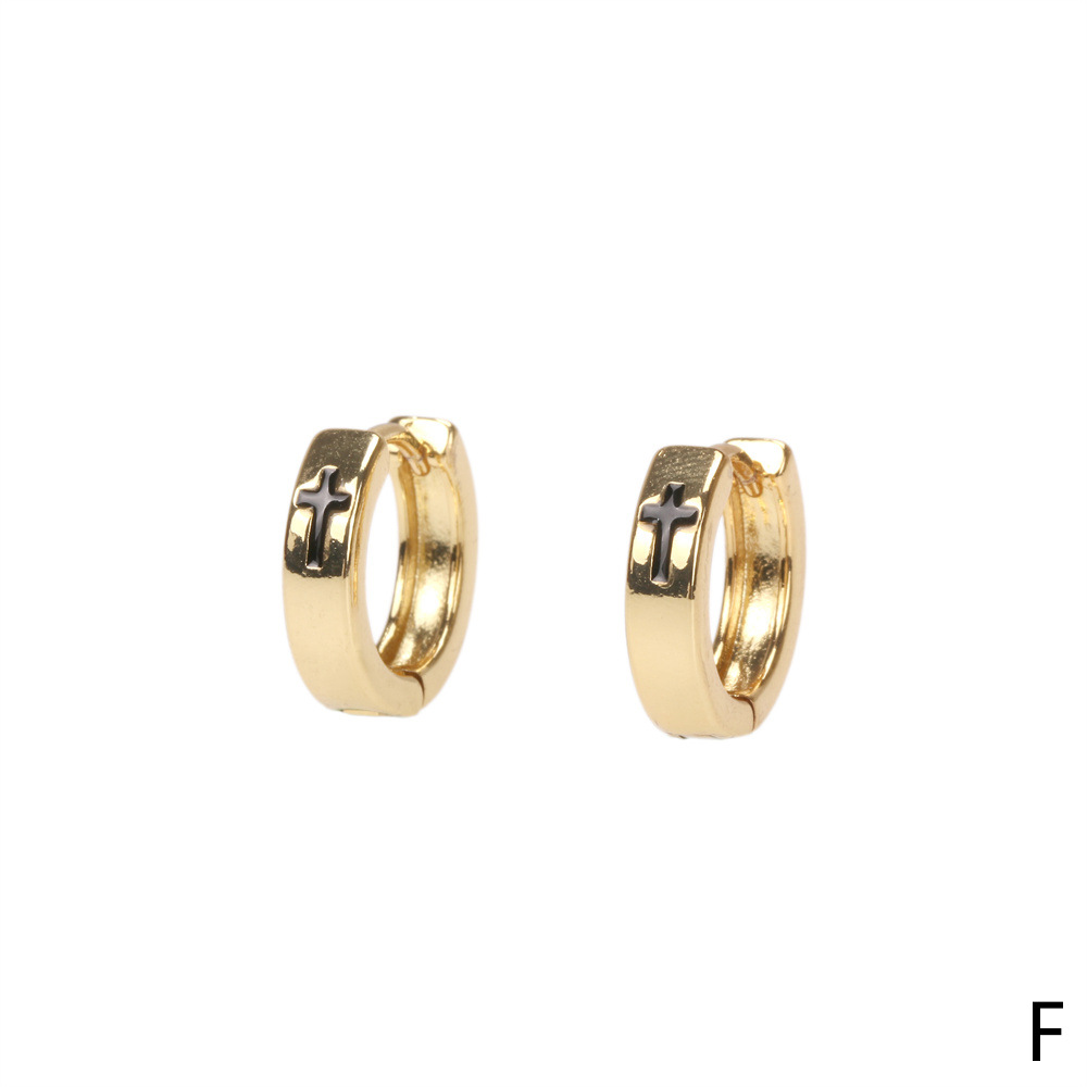 Cross Dripping Earrings New Trendy Gold-plated Copper Ear Buckle Wholesale display picture 6