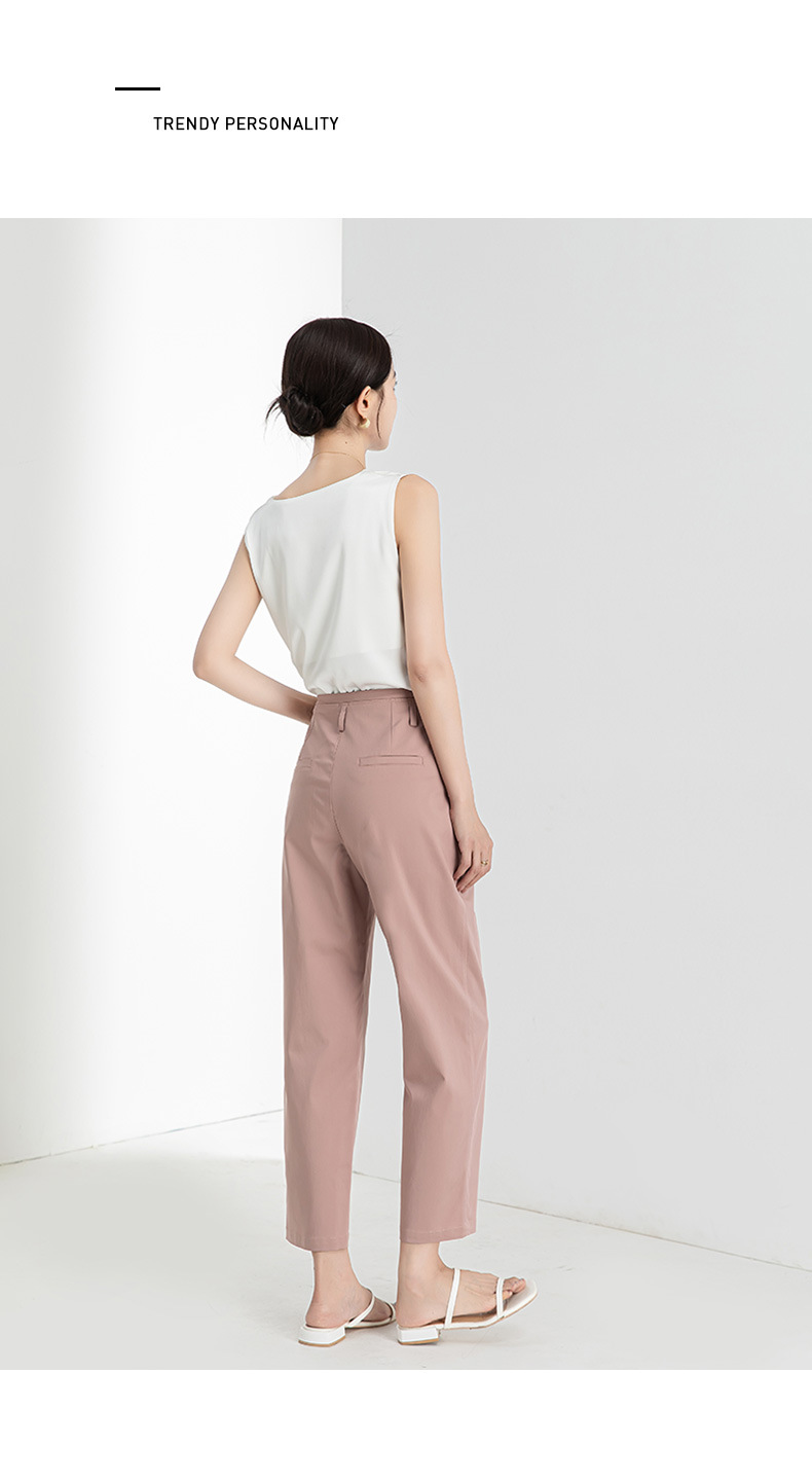 Quần culottes ống rộng chất Modal ủi phẳng dáng lưỡi liềm dài 9 phân — Màu xanh navy chi tiết 25