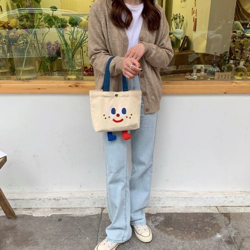  Spring New Soft Cute Little Feet Lunch Bag Cute and Compact Student Portable Lunch Bag Canvas with Rice Bag