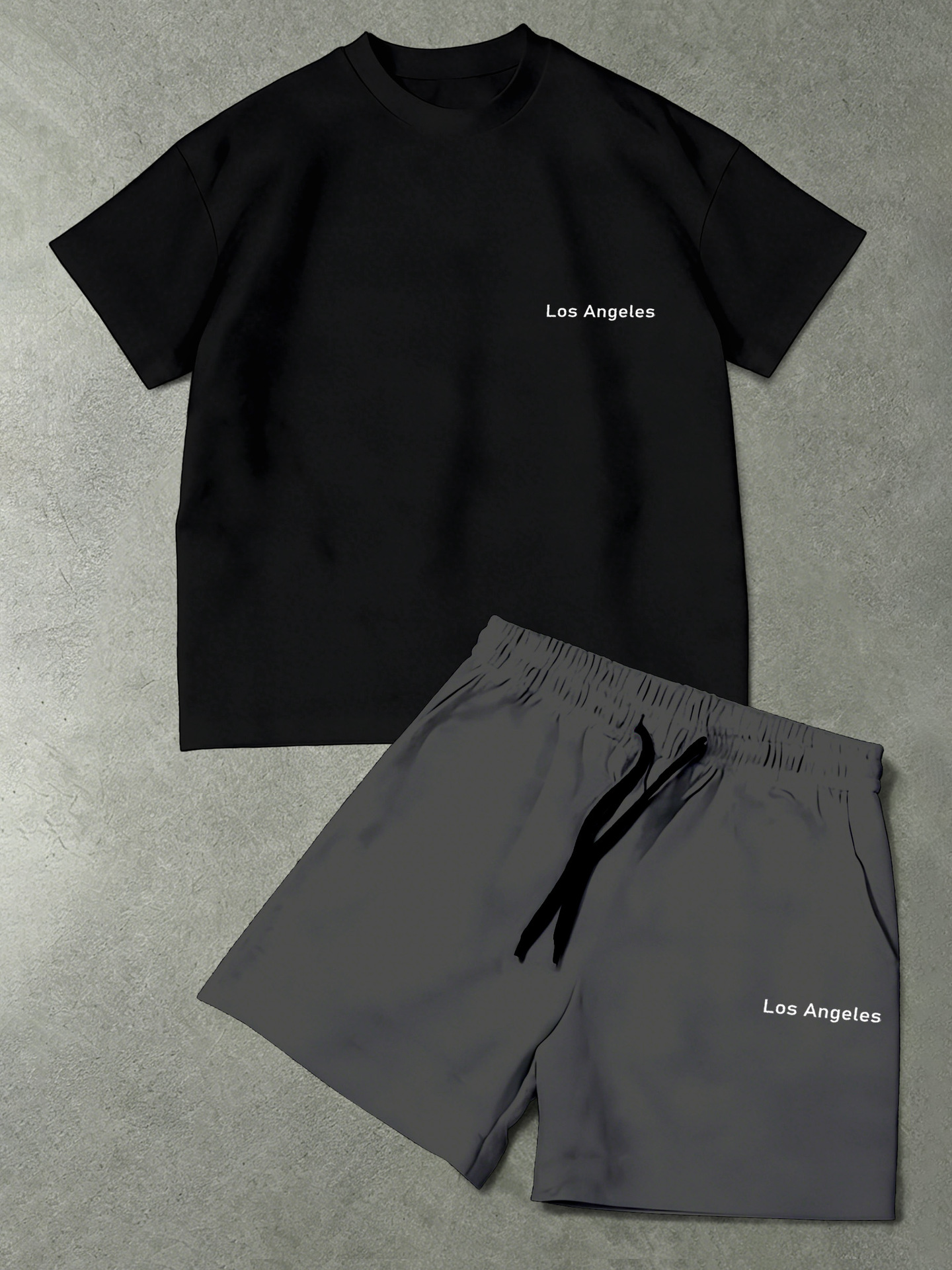 Summer New Popular Printed Men's Suit: Crew Neck Short Sleeve T Shirt + Shorts (Couple Style)_viptrois.com