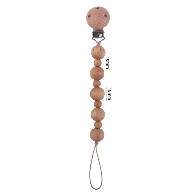 Nuevos suministros para bebés Beech clip calmante bebé Beech beads molar mordedura juguete anti-caída de la cadena Amazon