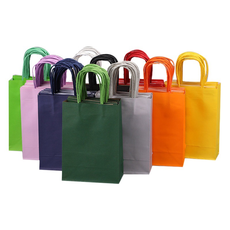 Bolsas de Papel Kraft con Asas para Regalos y Comida para Llevar