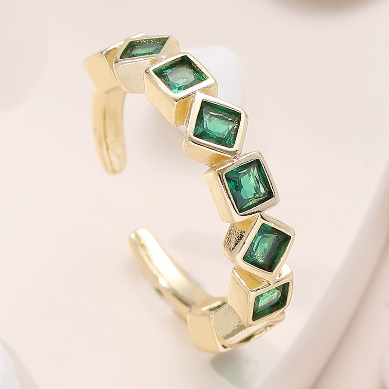 Fashion Square Copper Plating Zircon Open Ring display picture 4