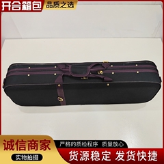 专业厂家供应外酒红镶色900D牛津布内镶色植绒两面鼓方盒小提琴盒