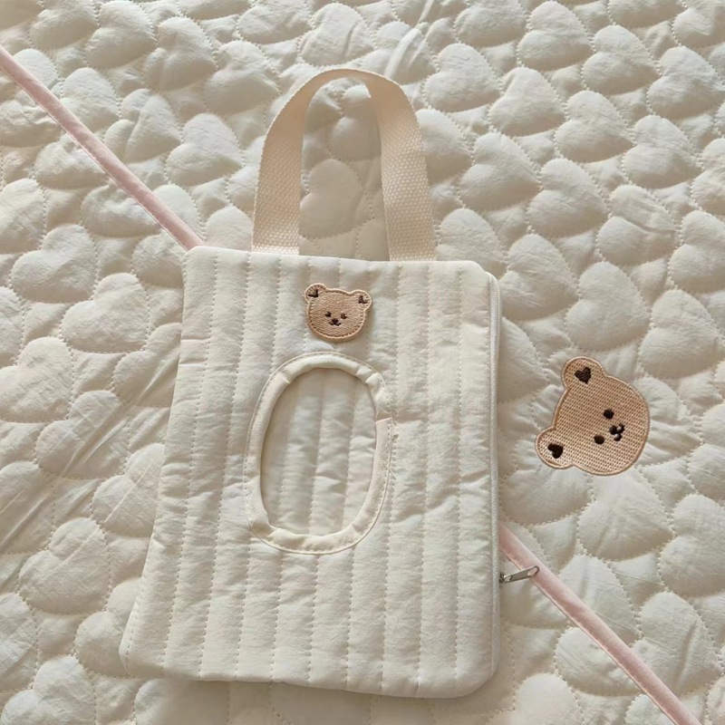 韓国版刺繍小動物アニメかわいいティッシュ収納車用ウェットティッシュ|undefined