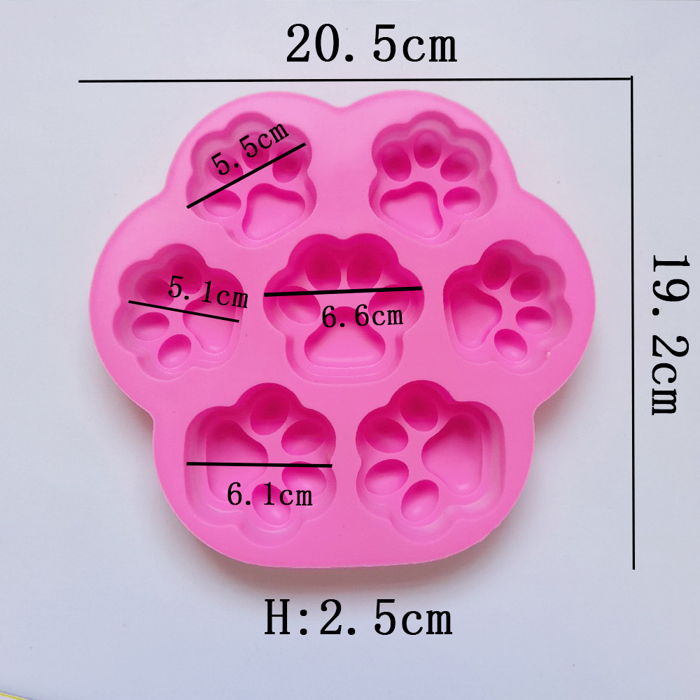Silicone 7 garras de gato 230 molde de chocolate helado gelatina pudín jabon molde de pastel herramientas de horneado