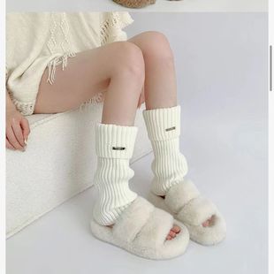 Autumn and Winter Loose Leg Cover Japanese Girl's Knitted Stacked Socks Metal Standard Socks Cover Warm Knitted Shoe Cover Women's Autumn and Winter