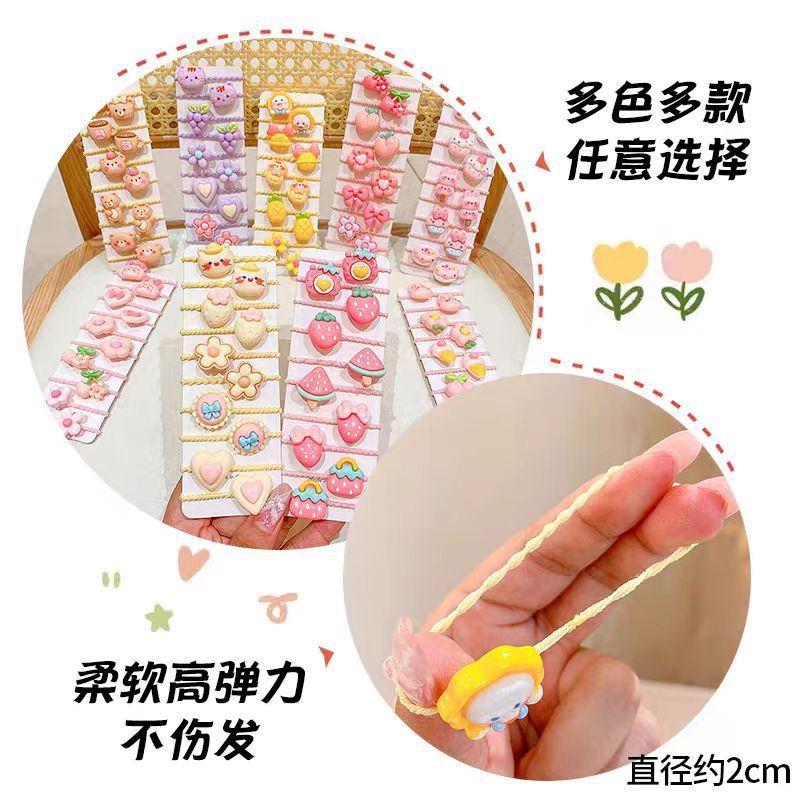 Niños de dibujos animados banda de goma niñas lindas bebés cuerdas de cabello elásticas no lastimas cuerdas de cabello pequeñas adornos para el cabello