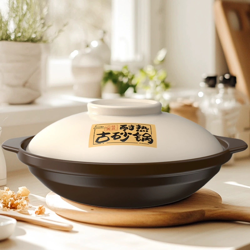 Бытовая жаростойкая запеканка мелкая глиняная глиняная кастрюля с рисом коммерческая оптовая продажа газовой плиты большой емкости