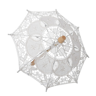 Photography Props Ornaments Lace Umbrella Children's Dancing Lace Umbrella Wedding Hanfu Photography Craft Umbrella White Cotton Umbrella