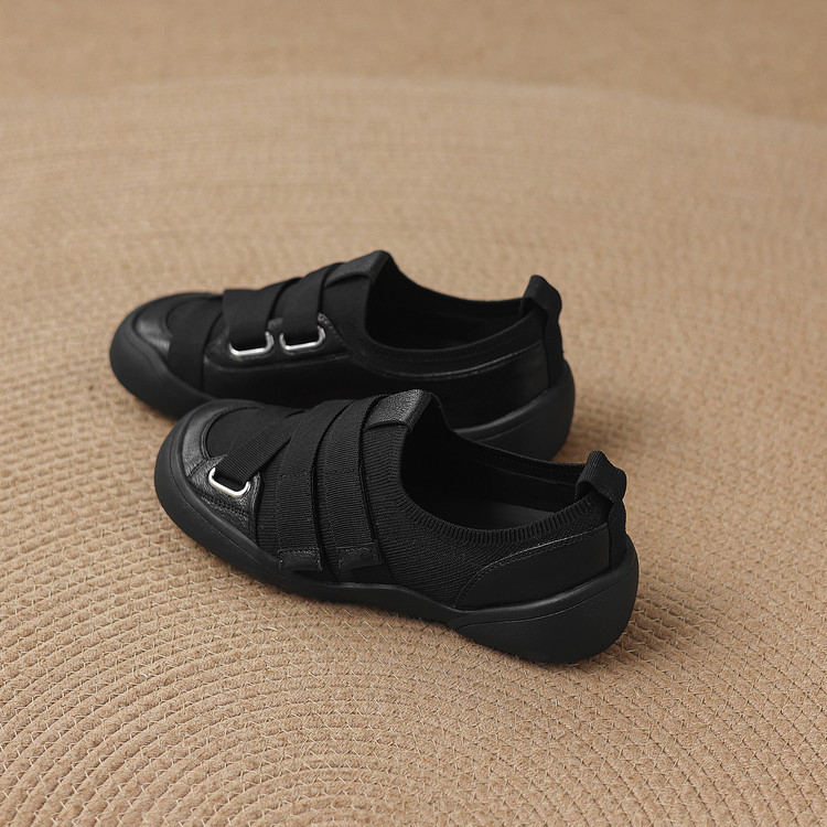 Giày sneaker nữ chunky đế dày da dê phối màu cao cấp — màu đen, màu trắng ngà chi tiết 42