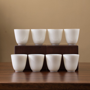 Ceramic Kung Fu Tea Cup master cup pure white small tea cup tea cup gold edge single Cup fragrance cup tea bowl tea cup