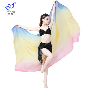 Belly Dance Gradient Gauze Scarf Opening Dance Colorful Large Size Hand-thrown Gauze Dance Cloth Performance Accessories Performance Gauze Scarf
